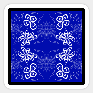 pattern with flowers and leaves Sticker